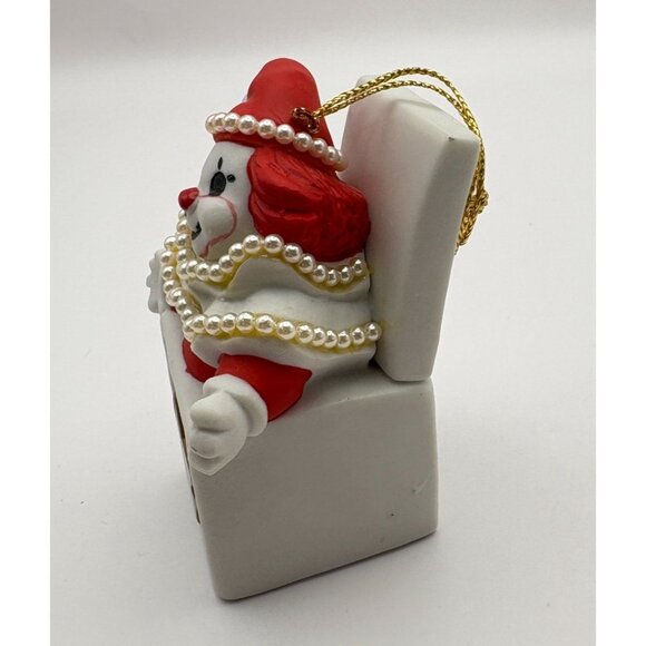 Vintage Jack in the Box Clown Christmas Tree Ornament Ceramic Bead Trim EHW 1988 - Picture 5 of 7